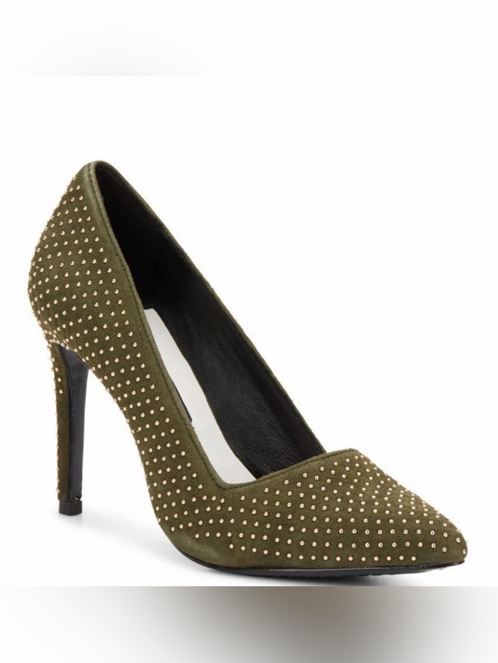 Alice & Olivia Like New Dina Green Studded Stiletto‎ Pumps Size 37.5